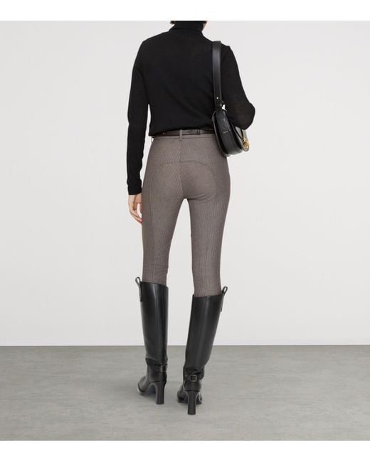 Burberry Gray Stretch Cotton Herringbone Jodhpurs
