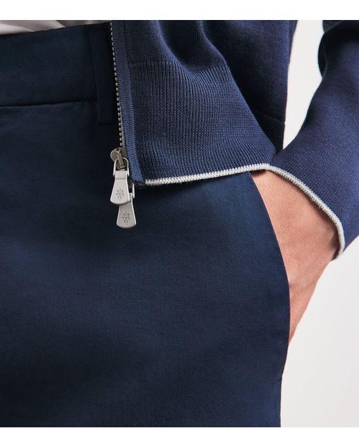 Eleventy Blue Merino Wool Double-Zip Cardigan for men