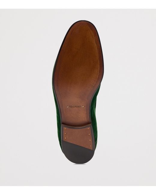 Tom Ford Green Velvet Loafers for men