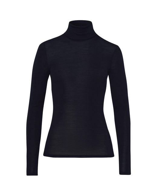 Hanro Wool-silk Turtleneck Sweater in Blue | Lyst