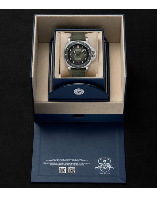 Panerai Gray Stainless Steel Submersible Marina Militare Watch for men