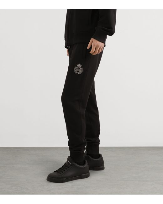 Dolce & Gabbana Black Cotton Logo Sweatpants for men