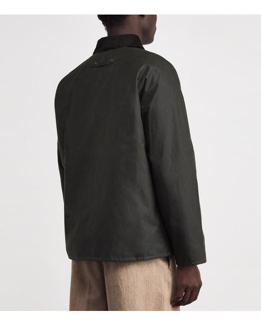 Barbour Black Short Waxed Lorden Mac Jacket for men