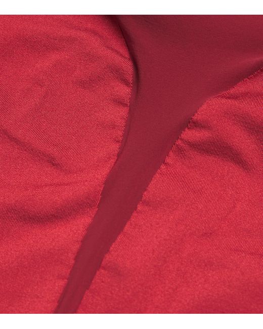 Wolford Red High-Neck Bustier Bodysuit