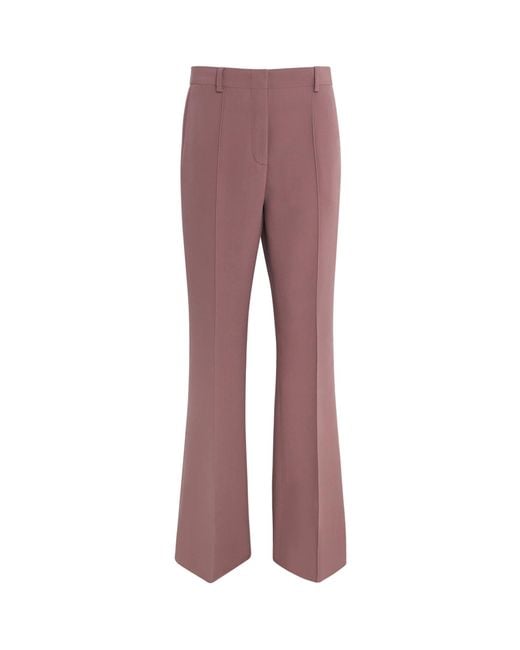 Brioni Purple Silk Flared Trousers