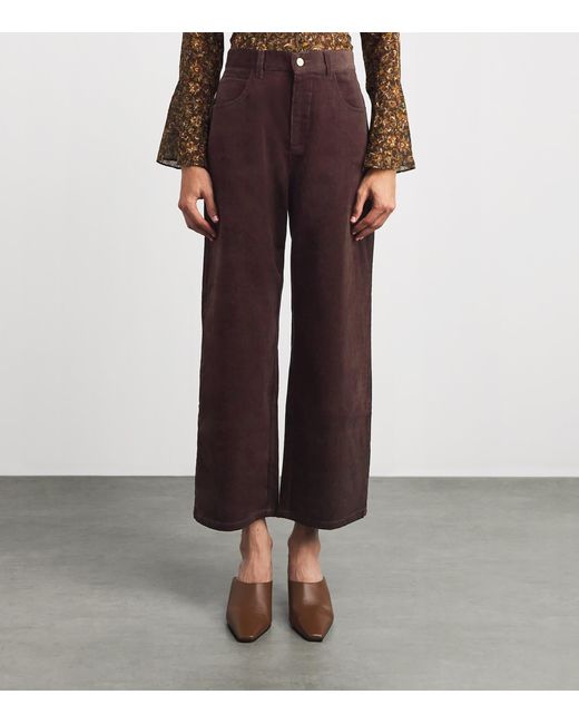 PAIGE Brown Corduroy Arellia High-Rise Trousers