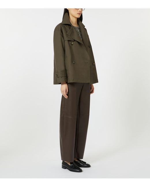 Max Mara Green Cotton-Blend Raincoat