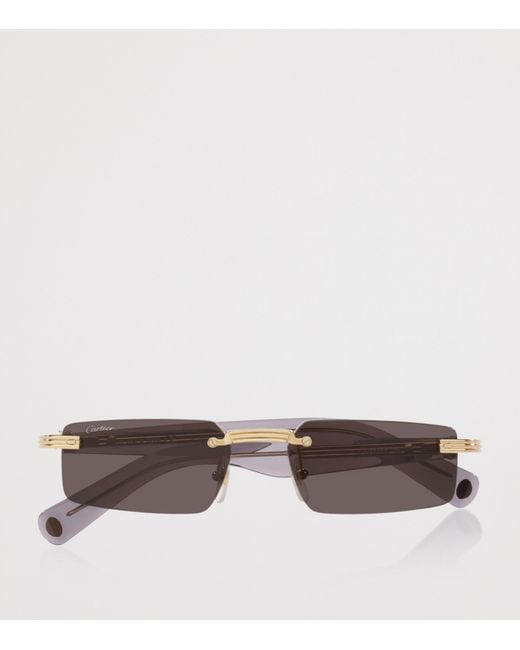 Cartier Metallic Narrow Rectangle Sunglasses for men