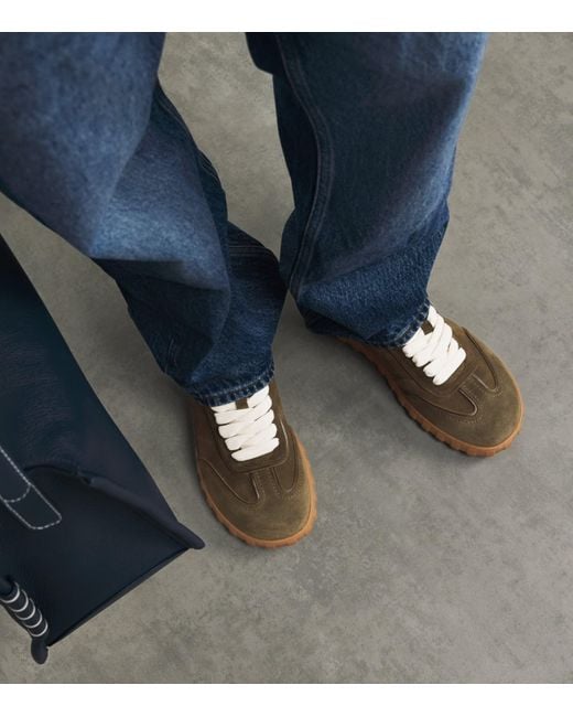 AMI Brown Suede Low-Top Sneakers for men