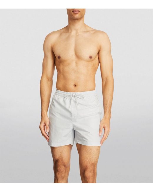 Calvin Klein White Logo-tape Swim Shorts for men