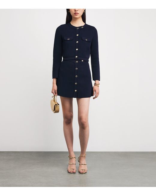 Sandro Blue Wool Cropped Cardigan
