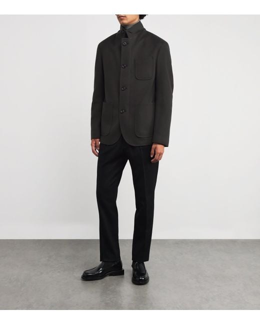 Corneliani Black Wool-Cashmere Hybrid Blazer for men