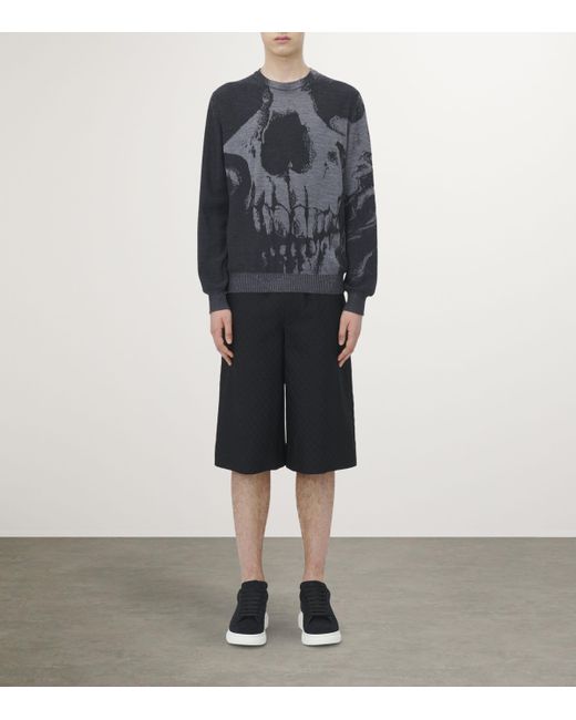 Alexander McQueen Black Wool Skull Sweater