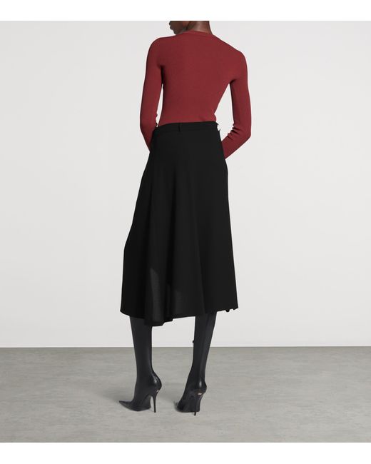 Balenciaga Black Draped Tailored Skirt