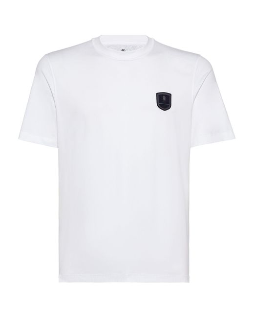 Brunello Cucinelli White Tennis Badge T-shirt for men