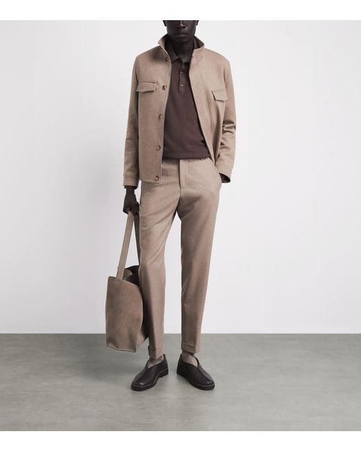 Marco Pescarolo Brown Stretch-Cashmere Titan Jacket for men