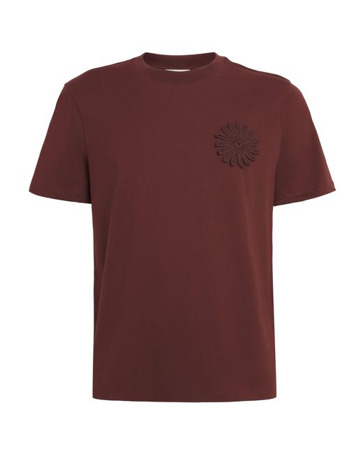 Sandro Red Cotton Crochet T-Shirt for men