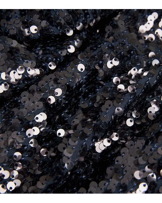 LAPOINTE Black Sequinned Cowl-Neck Gown