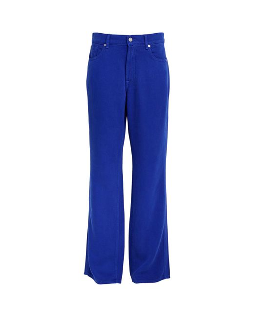 7 For All Mankind Blue Tess High-rise Straight Jeans