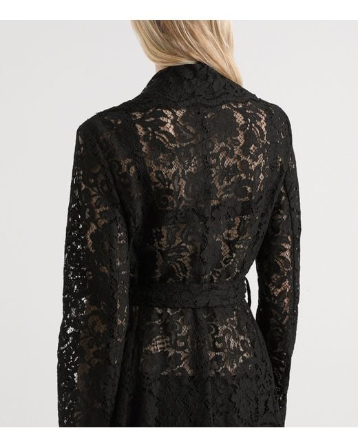 Dolce & Gabbana Black Lace Wrap Coat
