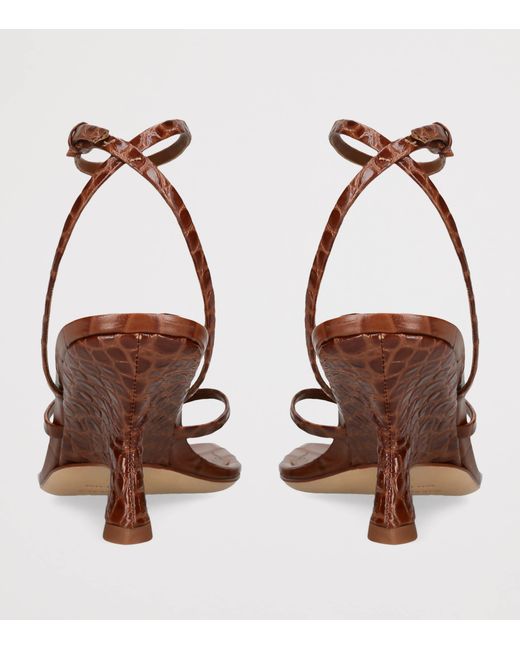 Jonathan Simkhai Brown Croc-Embossed Leather Kelsey Heeled Sandals 75
