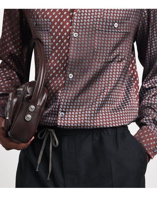 Maison Margiela Purple Satin Paisley Shirt for men