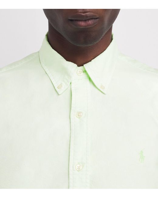 Polo Ralph Lauren White Cotton Mineral-Dyed Oxford Shirt for men