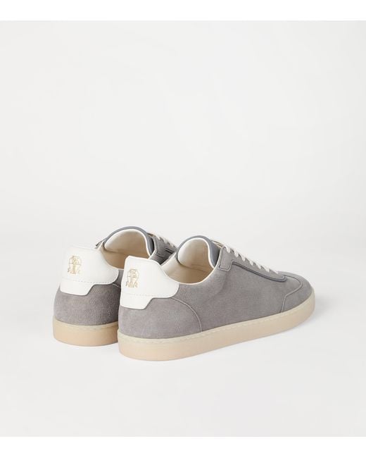 Brunello Cucinelli Gray Suede Sneakers for men