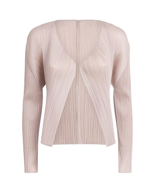 Pleats Please Issey Miyake Pink New Colorful Basics Cardigan