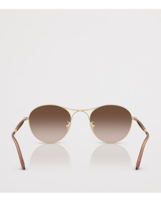 Giorgio Armani Brown Steel Round Sunglasses for men
