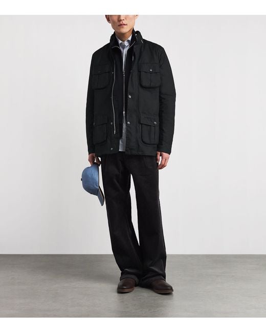 Barbour Black Cotton Waxed Jacket for men