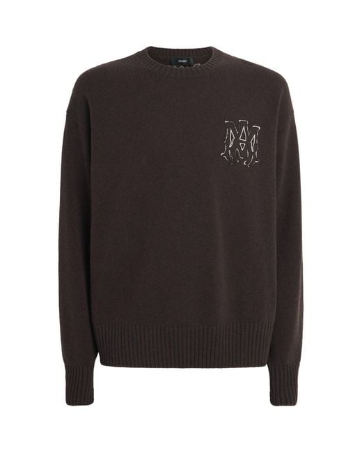Amiri Brown Wool Logo Sweater for men