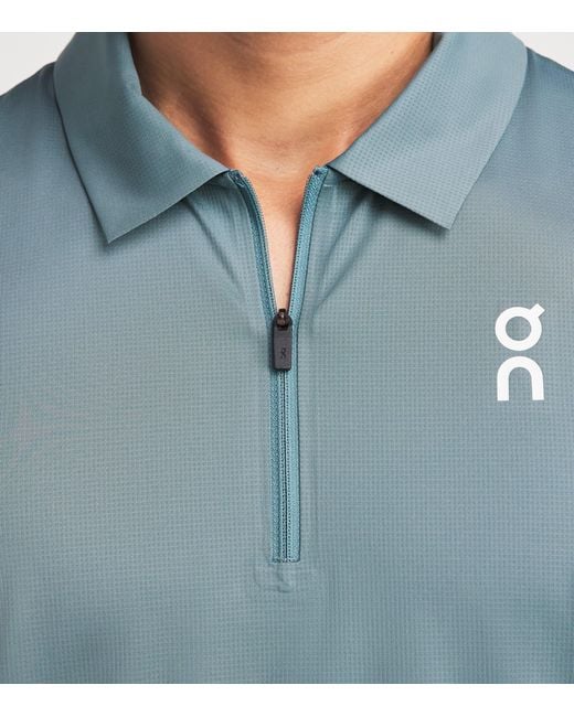 On Shoes Blue Court Polo Shirt for men