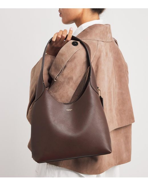 COACH Brown Leather Brooklyn 28 Shoulder Bag