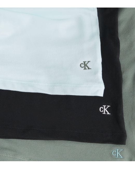 Calvin Klein Blue Stretch-Cotton Vests for men