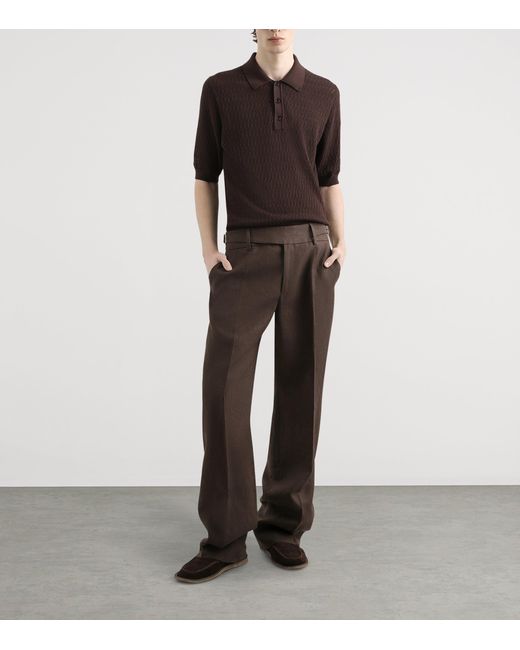 Dolce & Gabbana Brown Cotton Polo Shirt for men