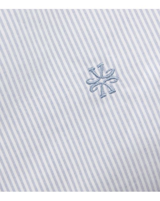 Jacob Cohen Blue Cotton Stripe Monogram Shirt for men