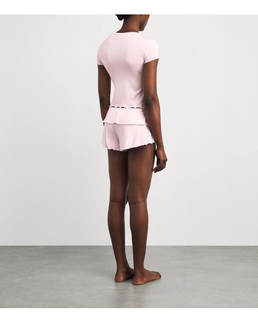 Skims Pink Sleep Short Pyjama Set