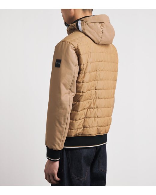 Boss Natural Water-Resistant Quilted-Panel Jacket for men