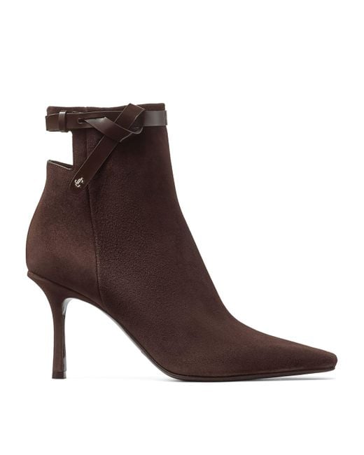 Jimmy Choo Brown Camie Ab 85 Suede Heeled Boots