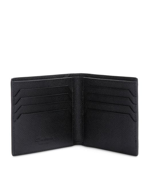 Santoni Black Textured Leather Wallet for men