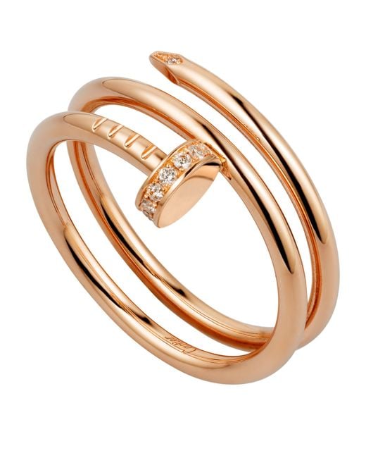 Cartier White Rose Gold And Diamond Double Juste Un Clou Ring