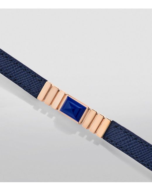Marli New York Blue And Saffiano Leather Unii Bracelet