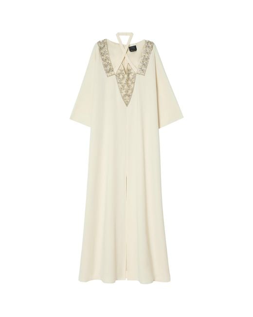 Marina Rinaldi White Embellished Halterneck Maxi Dress