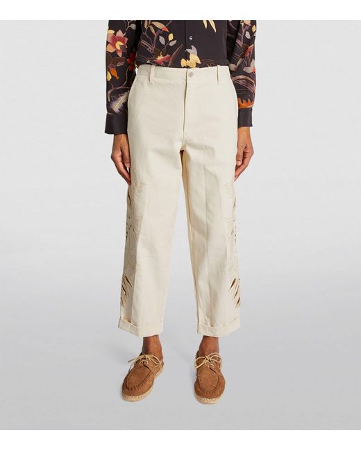 Etro Embroidered Jeans in Natural for Men | Lyst