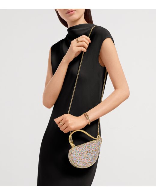 BVLGARI Metallic Mini Crystal-Embellished Serpenti Cuoricino Top-Handle Bag
