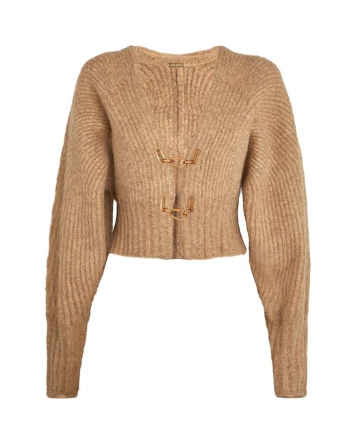 Cult Gaia Natural Knitted Casella Cardigan