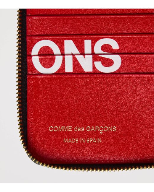 Comme des Garçons Red Extra Large Logo Zipped Wallet for men