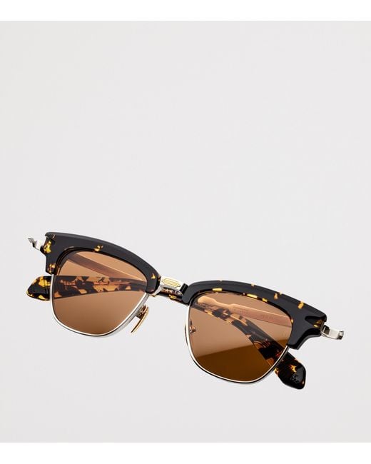 Jacques Marie Mage Brown Tortoiseshell Sartre Square Sunglasses