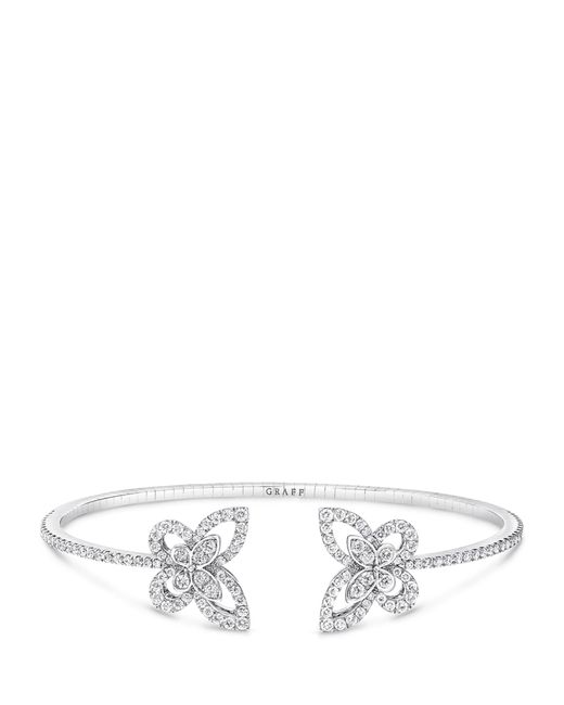 Graff White Gold And Diamond Butterfly Bangle